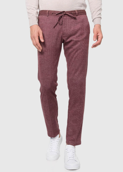 Prudenzio Slim Fit бордовые мужские брюки