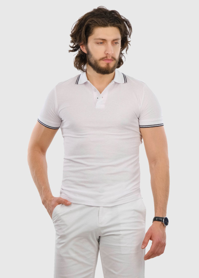 Narciso balts vīriešu polo krekls