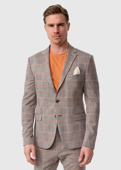 Napoleone grey men's checkered blazer