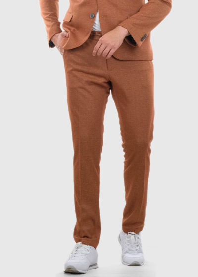 Luca Slim Fit light brown men's trousers
