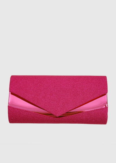 Enrichetta pink fold over clutch