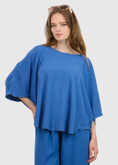 Sonia zila blūze oversize stilā