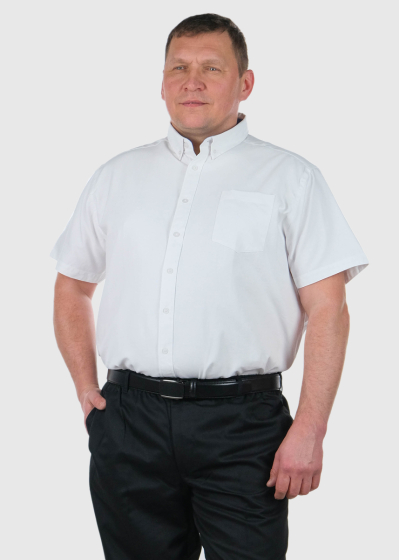 Raul Plus Size white shirt with short sleeves