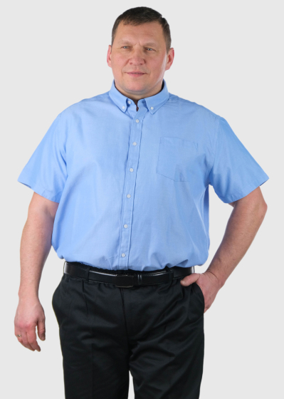 Raul Plus Size light blue shirt with short sleeves