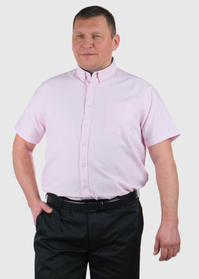 Raul светло-розовая рубашка Большого размера с короткими рукавами