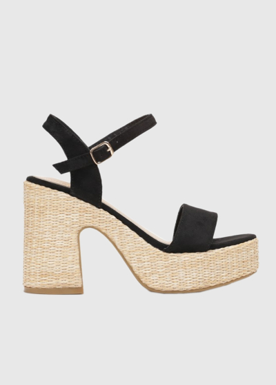 Aurora black high-soled sandals