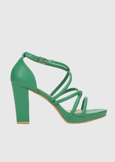 Luisa green high heeled sandals
