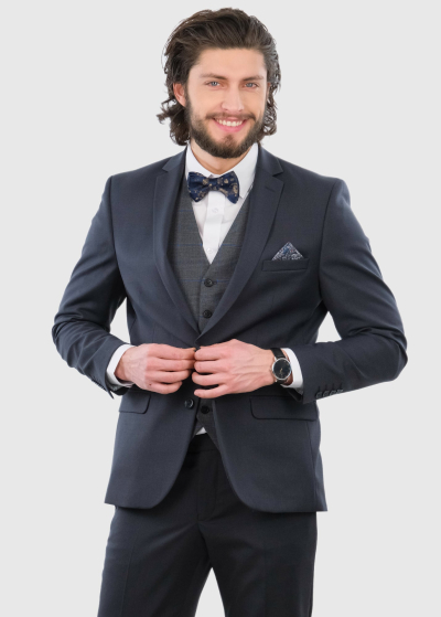 Raffaele Slim Fit dark grey woolen suit