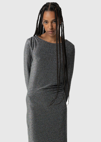 Silver long evening dress