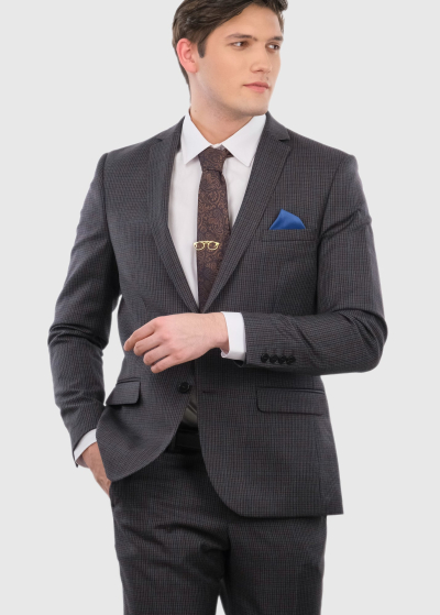 Ascanio Slim Fit dark blue woolen suit