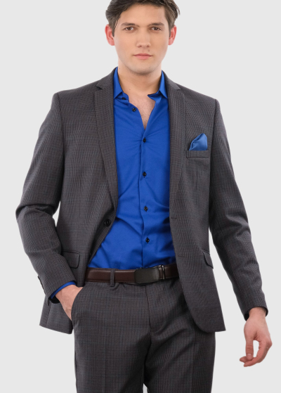 Ascanio Slim Fit dark-grey woolen suit 