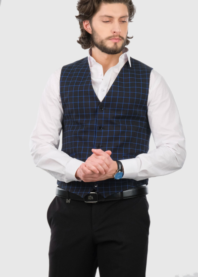 Dino black classic checkered vest