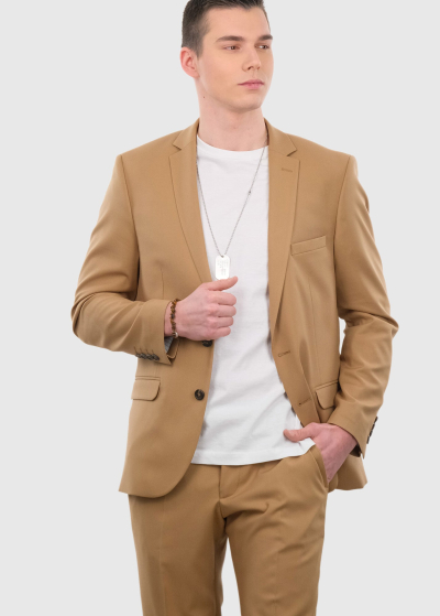 Annunziato Slim Fit beige men's suit