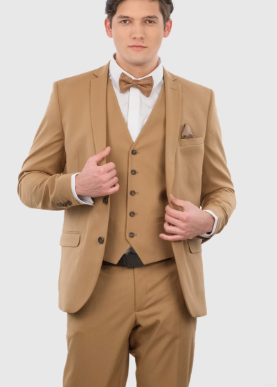 Annunziato Slim Fit beige men's suit