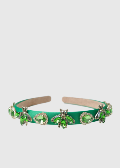 Ester green hair hoop with crystals