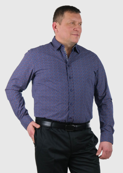 Ivano Plus Size dark blue shirt