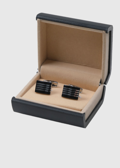 Black men's square cufflinks