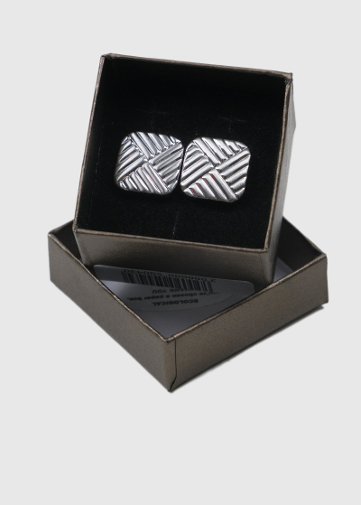 Silver square cufflinks