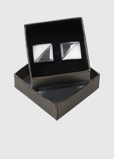 Silver mens square cufflinks