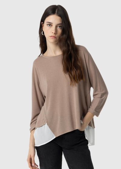 Beige women's swing sweater