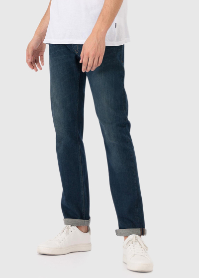 Slim Fit темно-синие мужские джинсы с карманами