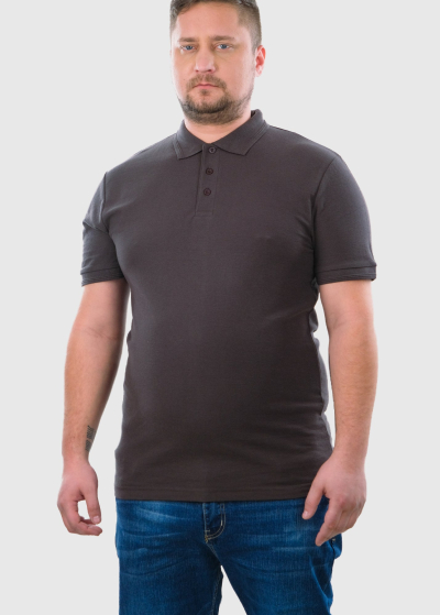 Ermanno Plus Size dark grey one color Polo Shirt