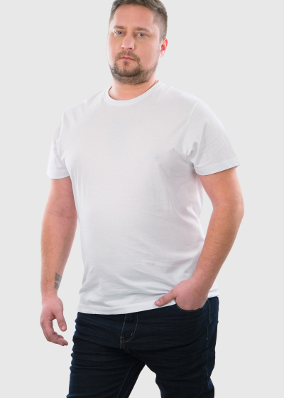 Aurelio Plus Size white mens t-shirt