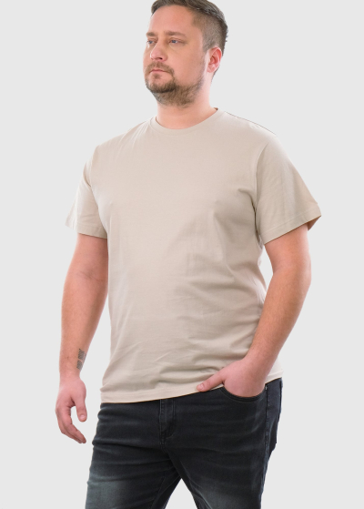 Aurelio Plus Size beige mens t-shirt