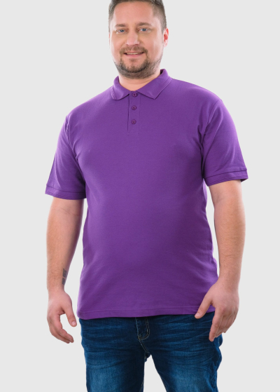 Ermanno Lielo Izmēru violets vienkrāsains polo t-krekls