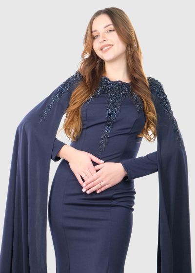 Felicita dark blue long evening dress