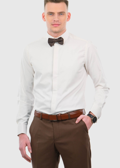 Slim Fit белая мужская рубашка