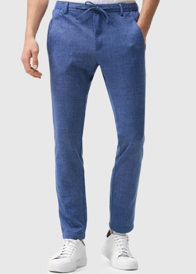 Michele Slim Fit синие мужские брюки с затягивающимся шнурком