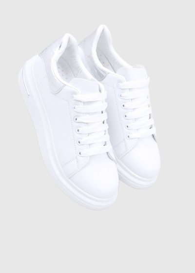 Biancamaria white womens sneakers with inserts