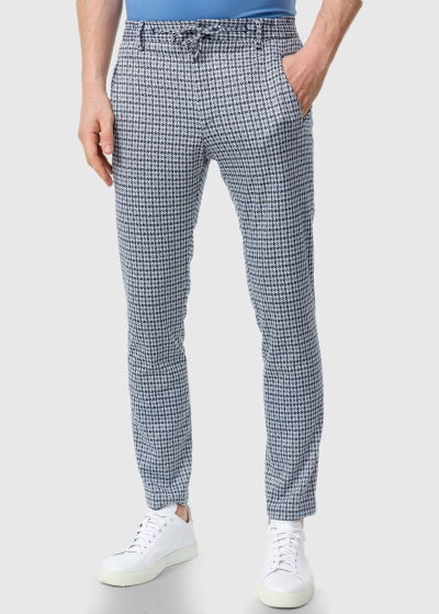 Fulvio men's light blue checkered men's trousers