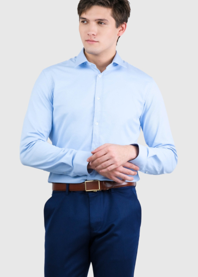 Classic Plus Size light blue men's shirt