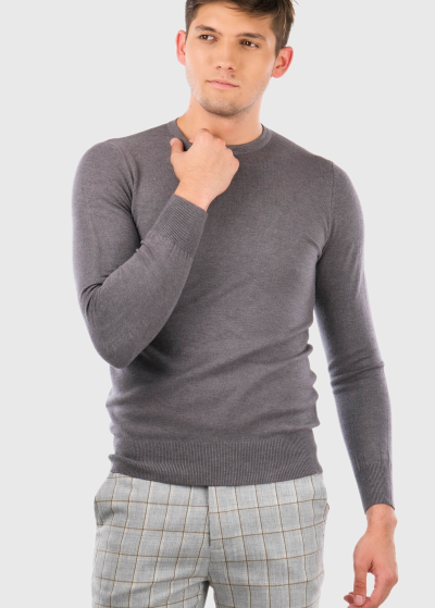 Gianni dark grey men's sweater with round neck