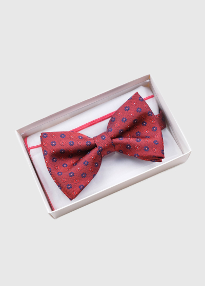 Red men's patterned bow tie