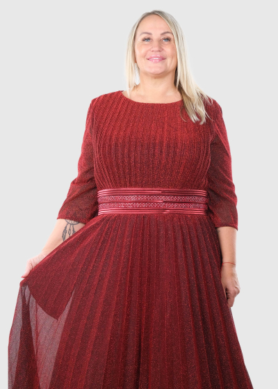 Fina Plus Size bordo long evening dress