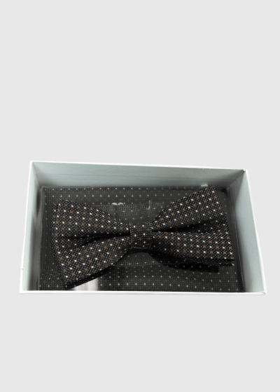 Brown men's printed bow tie