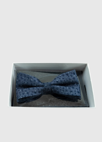 Dark blue men's printed bow tie