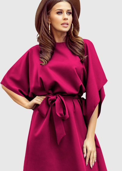 Agata бордовое платье с поясом