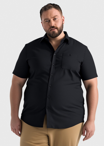 Vitale Plus Size black shirt with short sleeves