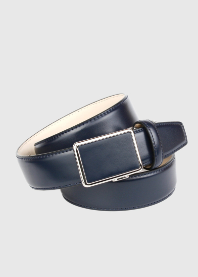 Blue leather belt