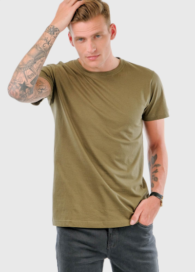 Aurelio khaki color men's t-shirt