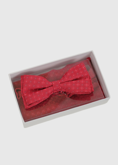 Red men's patterned bow tie