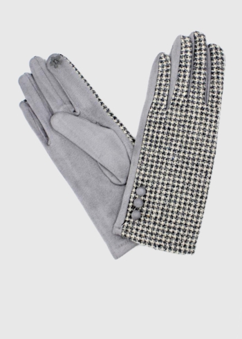 Orsola grey womens printed gloves