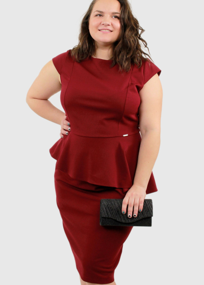 Oriana red Plus Size fitted evening dress
