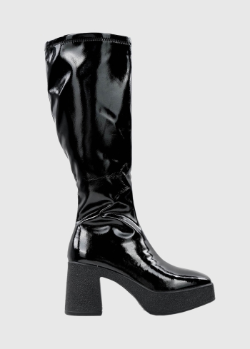 Nicoletta black thick heeled l boots
