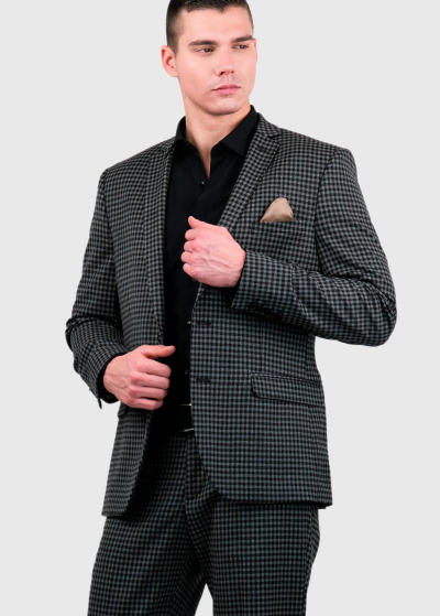 Zhanluidzhi Slim Fit woolen suit with check pattern