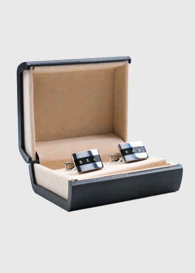Men's rectangular cufflinks with pattern